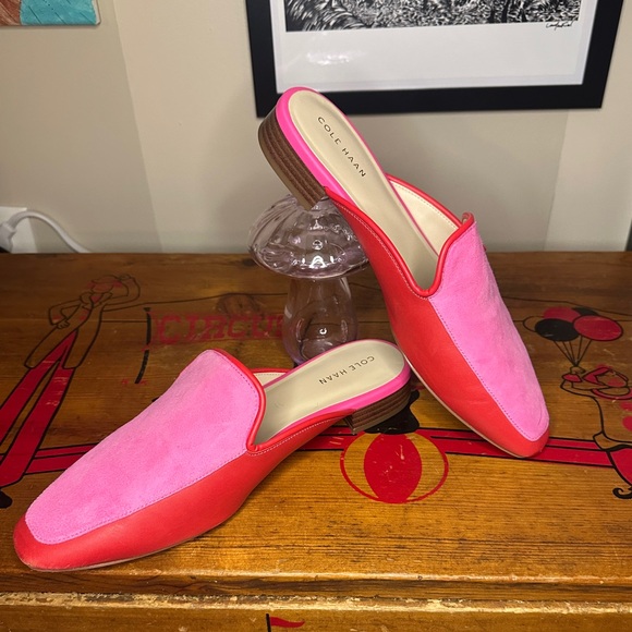 Cole Haan Perley Slip On Mules Vibrant Pink and Red - Picture 2 of 15